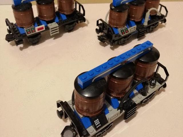 LEGO 9Volt Eisenbahn, 3x Fasswaggon - 1